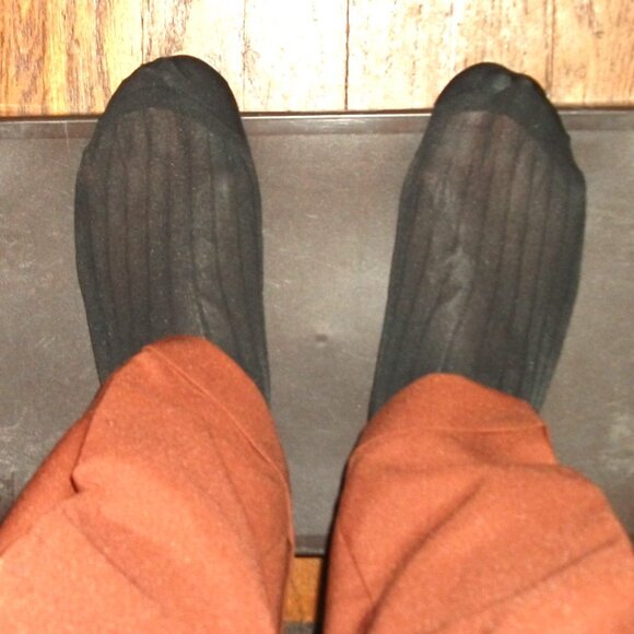 Mens Sheer Nylon OTC Thick N Thin Socks, TNT's Cap Toe and Heel, Black SZ 10-13 - Picture 12 of 16